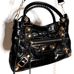 Balenciaga Bag, Black Leather Golden Hardware